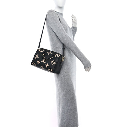 Louis Vuitton Empreinte Monogram Giant Speedy Bandouliere 25 Black Beige 2 of 8