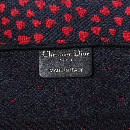 Christian Dior Canvas Embroidered Pop Heart I Love Paris Medium Book Tote Red Multicolor 6 of 12