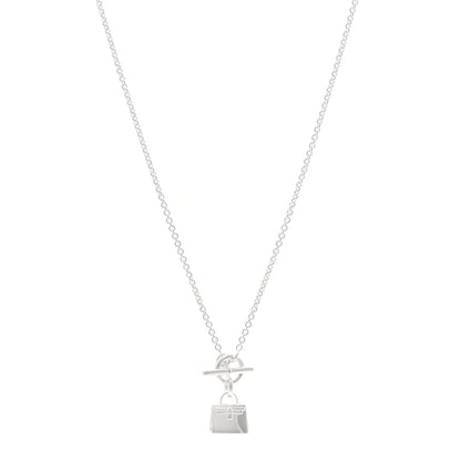 Hermes Sterling Silver Kelly Charm Pendant Necklace 1 of 5