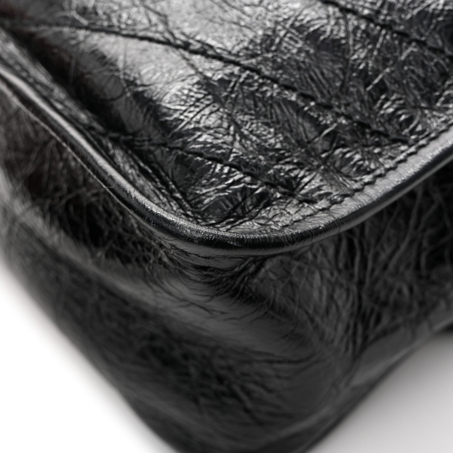 Saint Laurent Crinkled Calfskin Matelasse Monogram Large Niki Chain Satchel Black 13 of 13