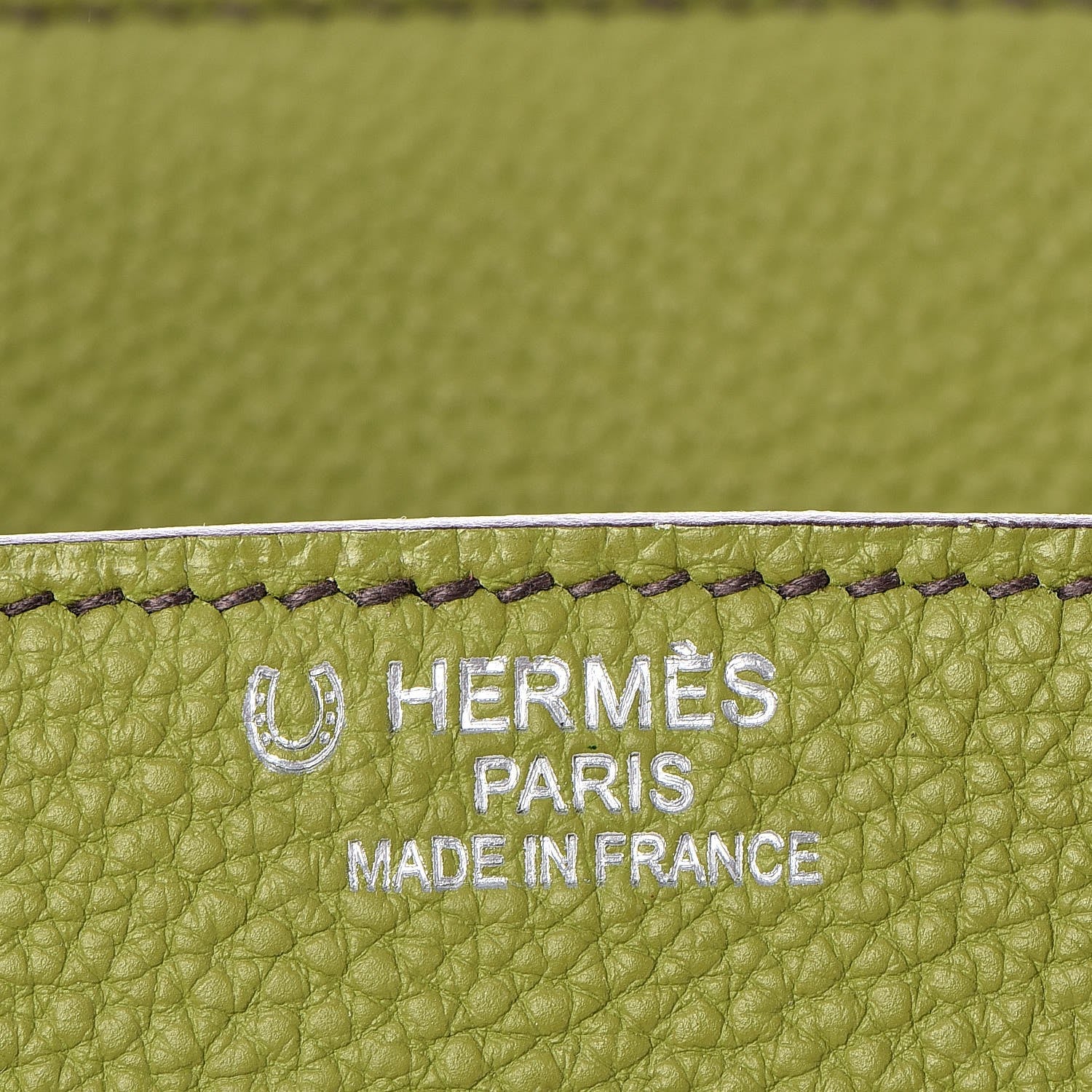 Hermes Togo Bi Color Horseshoe Birkin 35 Vert Anis Etoupe 18 of 35