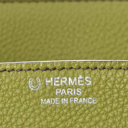 Hermes Togo Bi Color Horseshoe Birkin 35 Vert Anis Etoupe 18 of 35