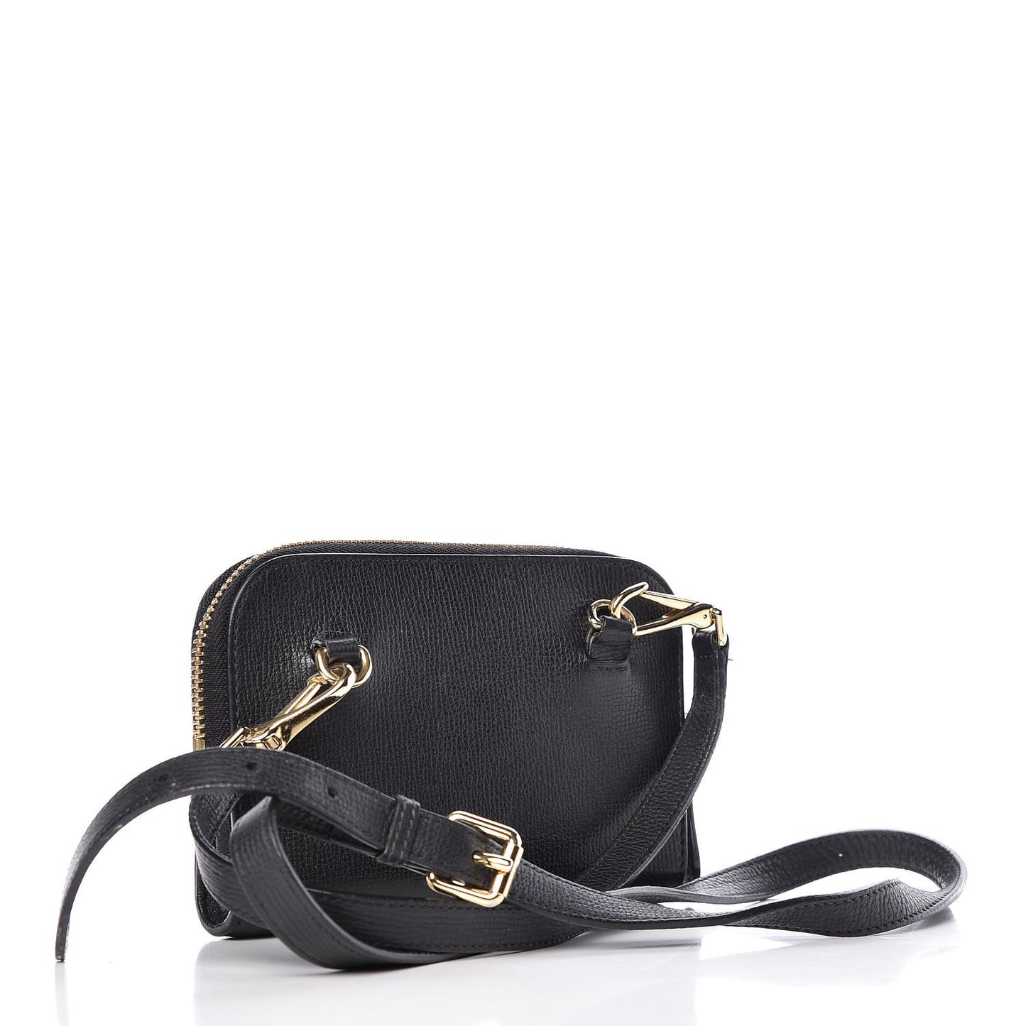 Grain Calfskin Small Crossbody Bag Black