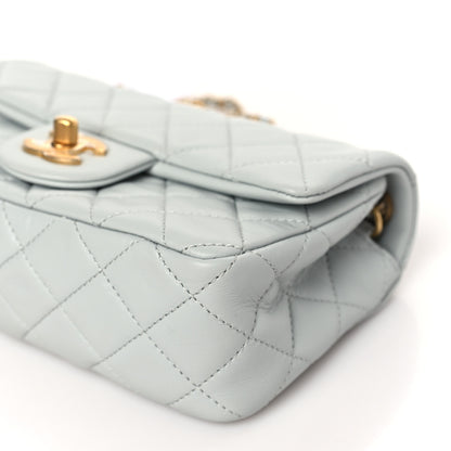 Chanel Lambskin Quilted Mini Rectangular Pearl Crush Flap Grey 8 of 9