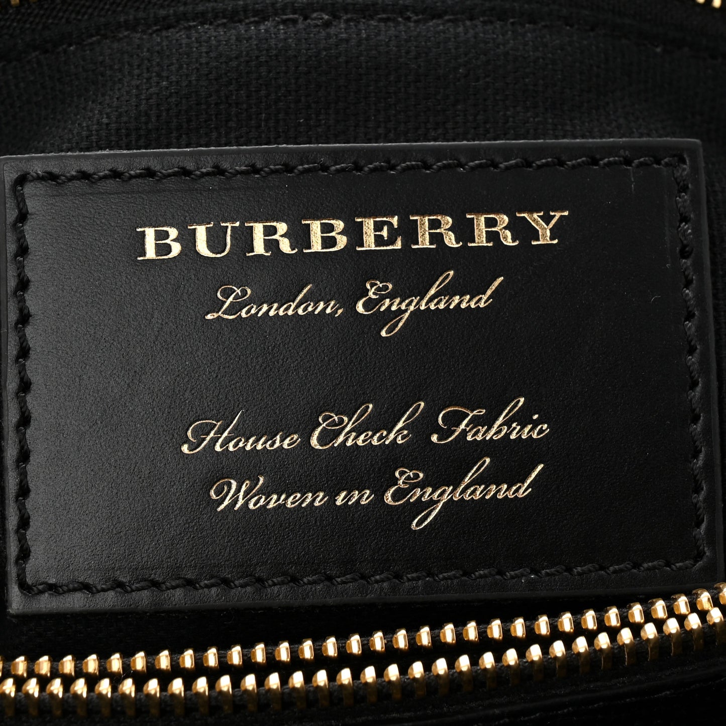 House Check Grainy Calfskin Medium Banner Tote Black