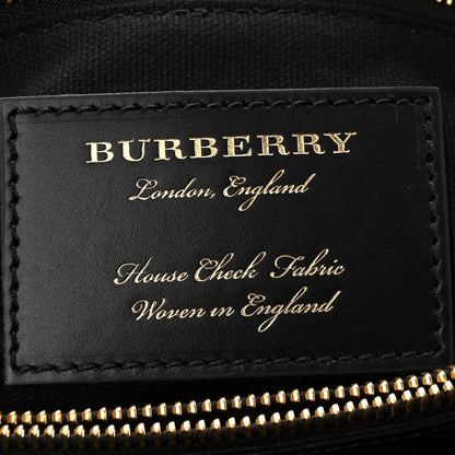 Burberry House Check Grainy Calfskin Medium Banner Tote Black 6 of 10