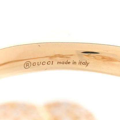 Gucci 18K Yellow Gold Diamond Flora GG Open Ring 52 6 4 of 5