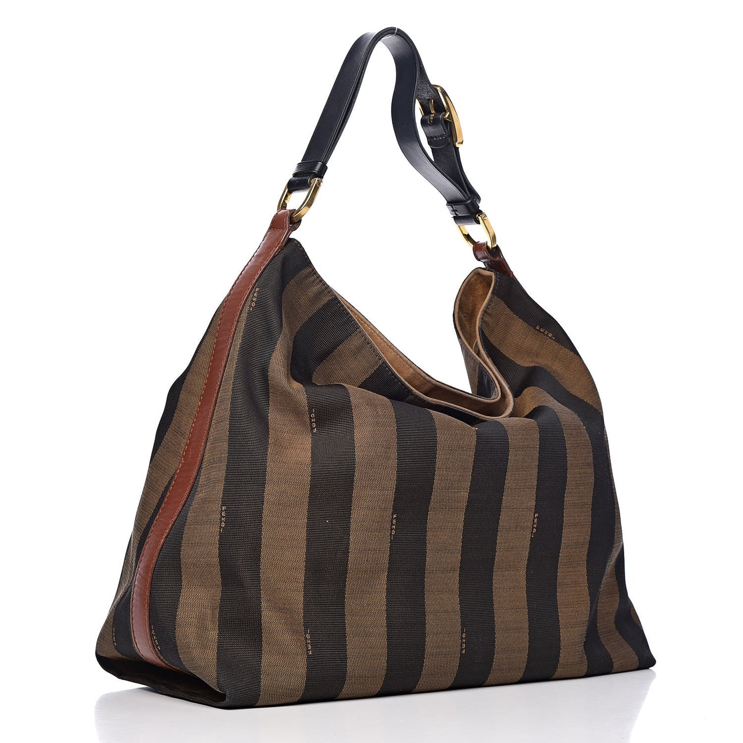 Pequin Cuoio Vegetale Large Hobo Tobacco Black Cuoio