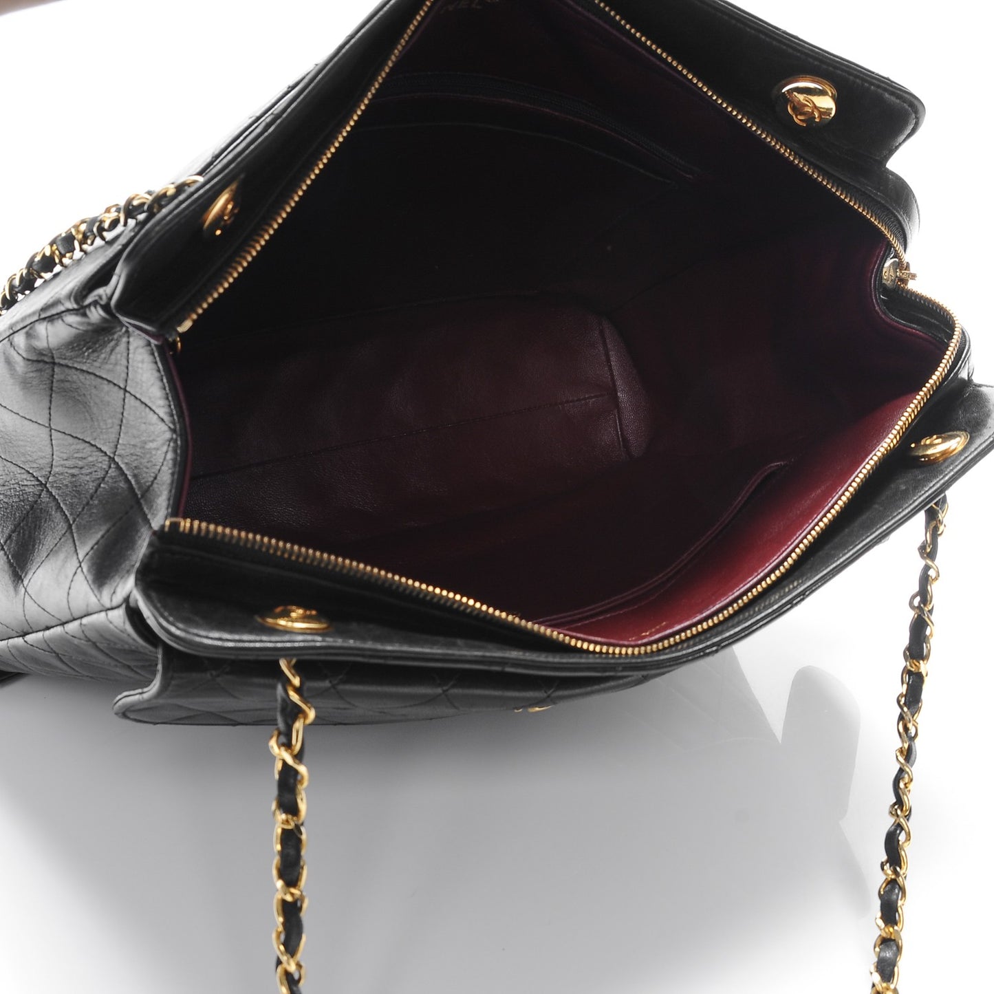 Lambskin Quilted Shoulder Bag Black