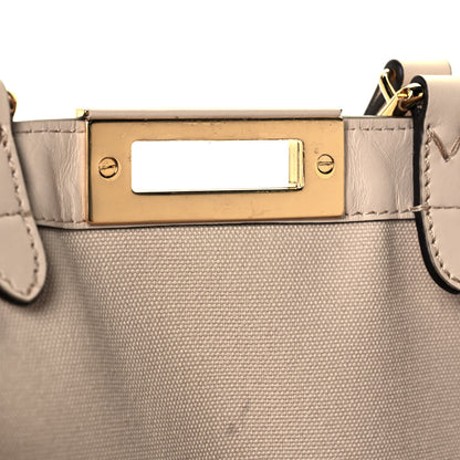 Fendi Canvas Vitello King FF Embroidered Medium Peekaboo X-Tote Poudre 11 of 16