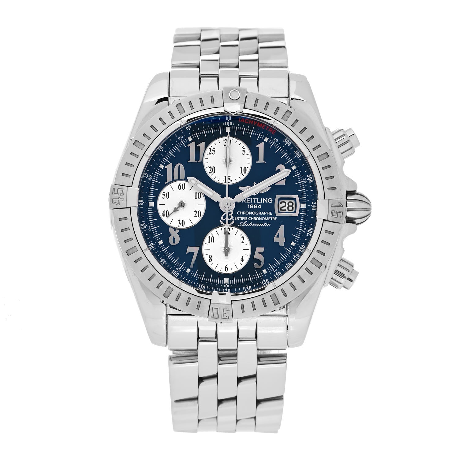 Breitling Stainless Steel 44mm Chronomat Evolution Automatic Watch Blue A78363 1 of 4
