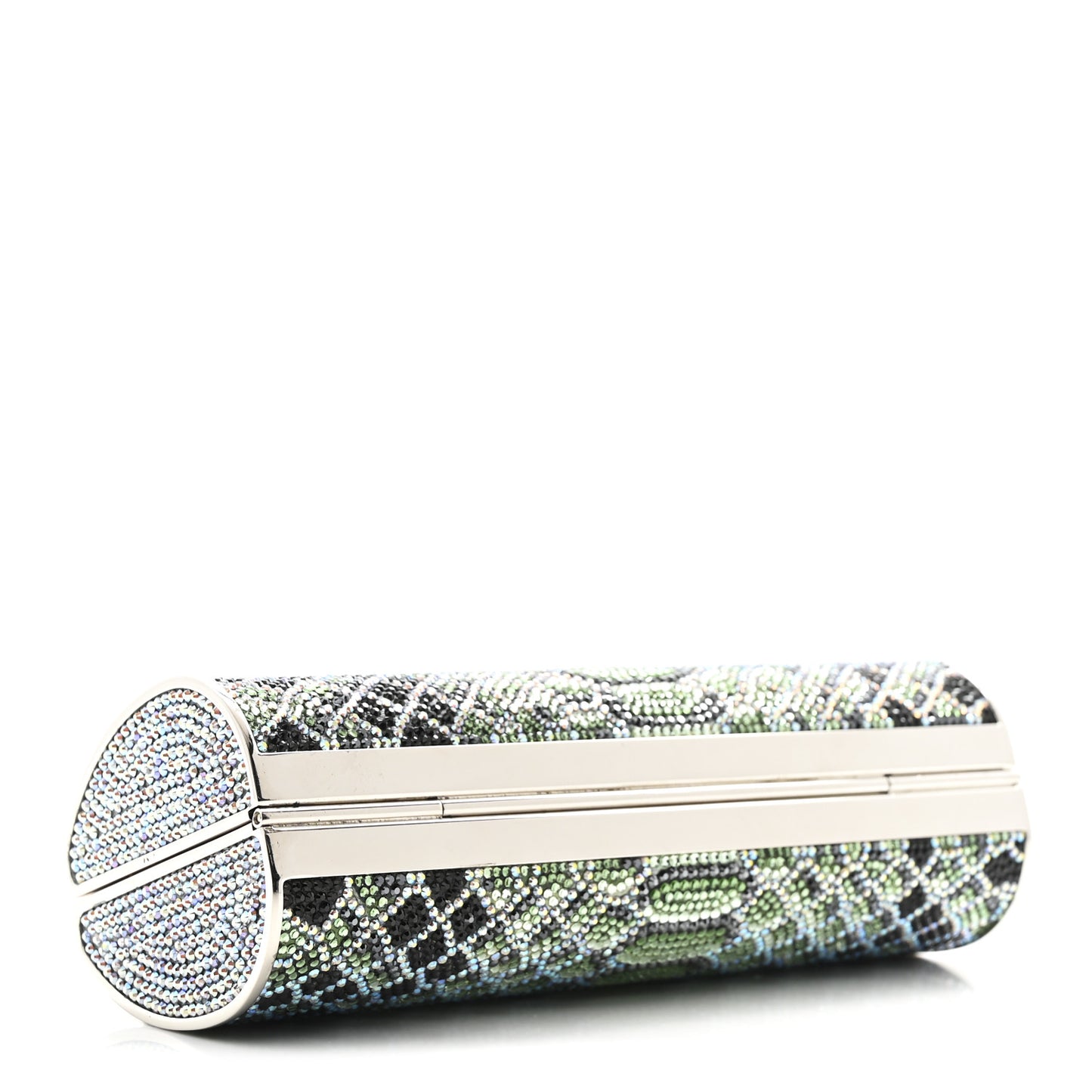 Swarovski Crystal Scales Minaudiere Clutch Blue Multicolor