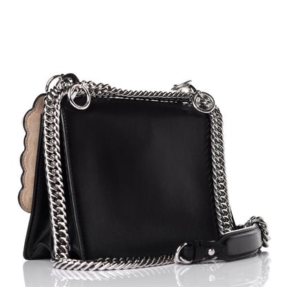 Fendi Vitello Liberty Pearl Scalloped Studded Small Kan I Shoulder Bag Black 3 of 9