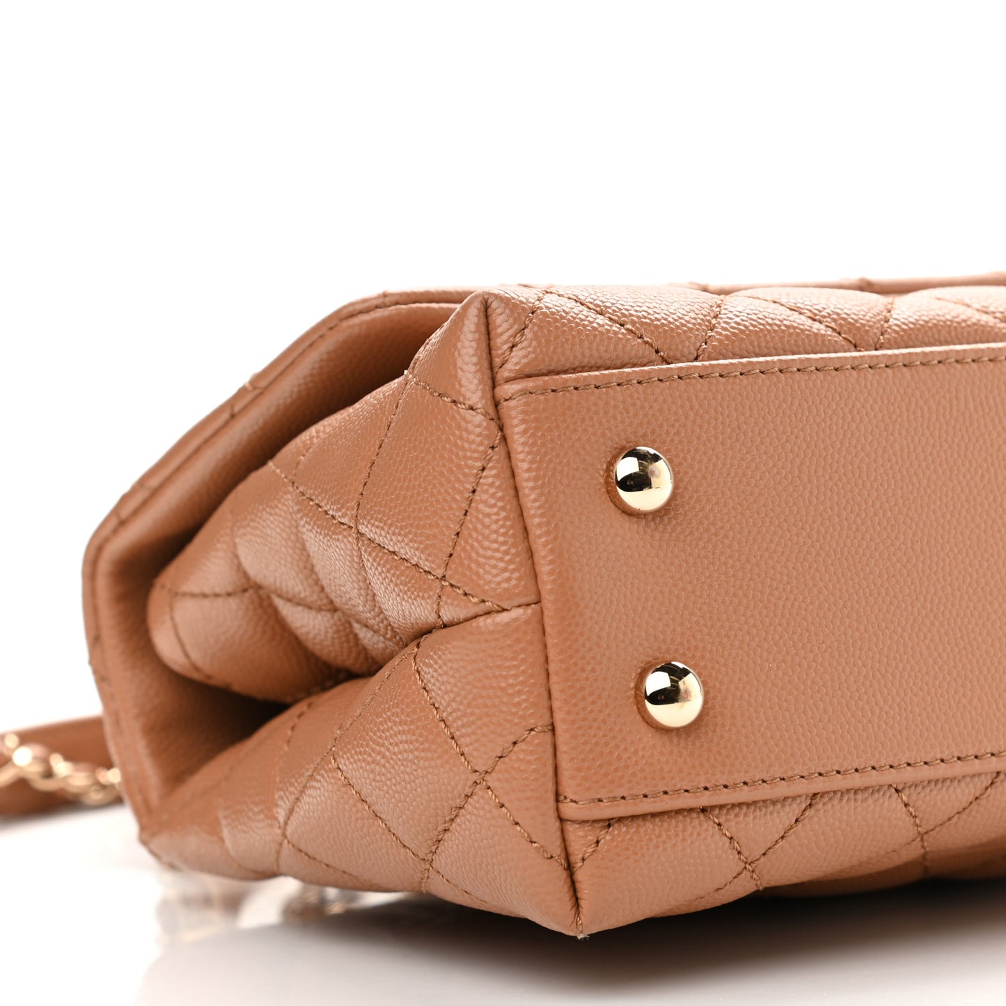 Caviar Quilted Mini Coco Handle Flap Brown