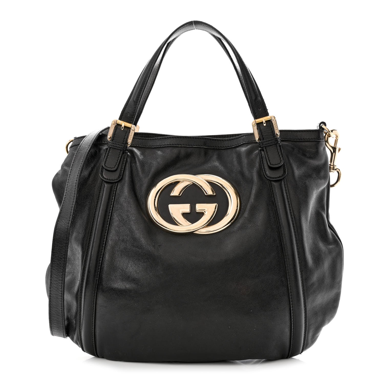 Gucci Calfskin Medium Britt Tote Black 1 of 13