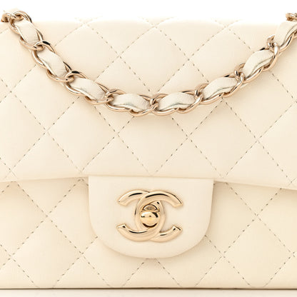 Chanel Lambskin Quilted Mini Rectangular Flap White 8 of 12