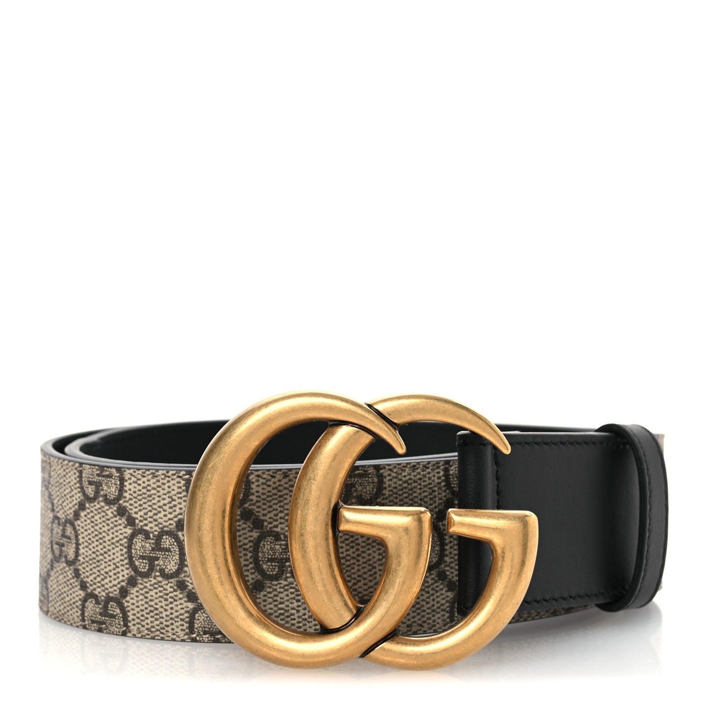 GG Supreme Monogram Matte Plutone Calfskin Double G 40mm Belt 85 34 Beige Ebony Black
