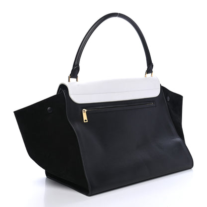 Celine Smooth Calfskin Suede Large Bi-Color Trapeze Black 1 of 4