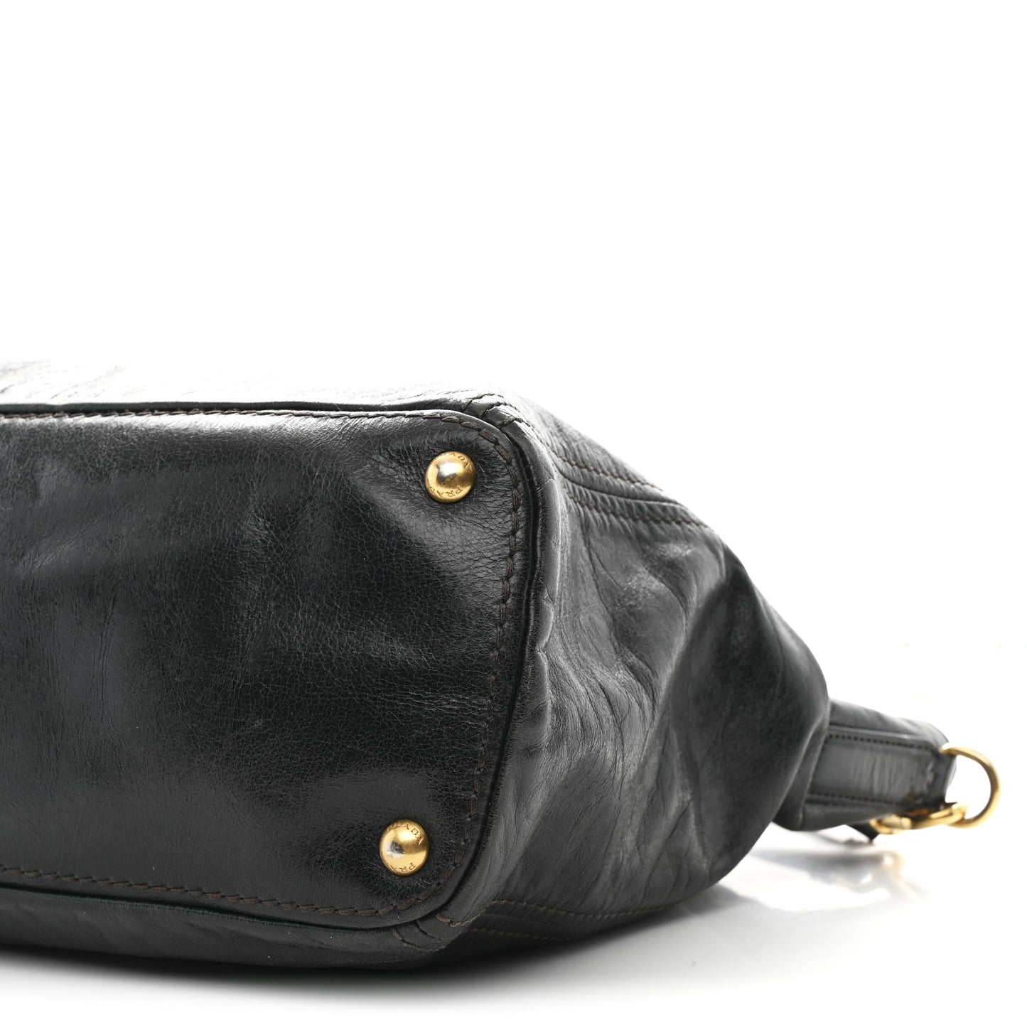 Vitello Shine Shopping Satchel Dark Green