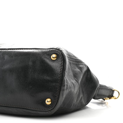 Prada Vitello Shine Shopping Satchel Dark Green 11 of 13