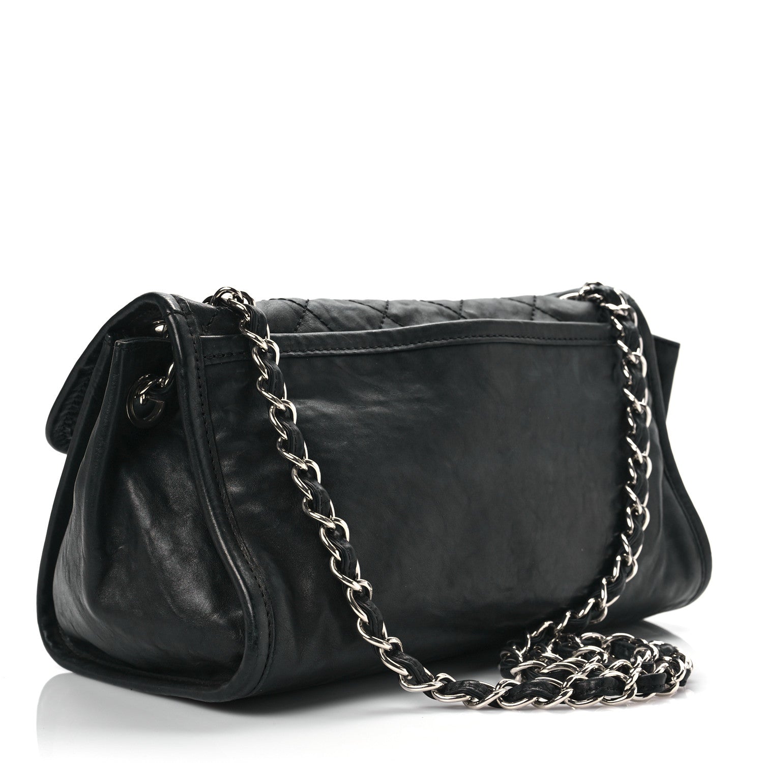 Chanel Washed Lambskin Accordion Flap Black 2 of 7