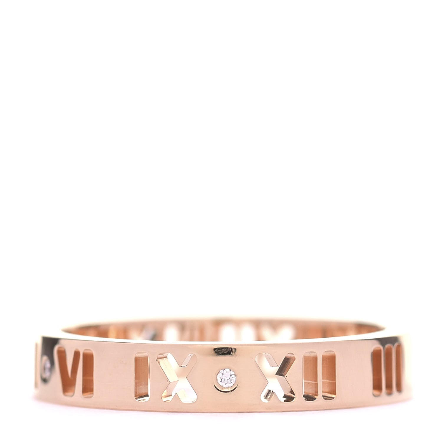 Tiffany 18K Rose Gold Diamond Atlas Pierced Ring 53 6.5 1 of 4