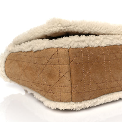 Christian Dior Shearling Cannage Large Caro Bag Camel 6 of 9
