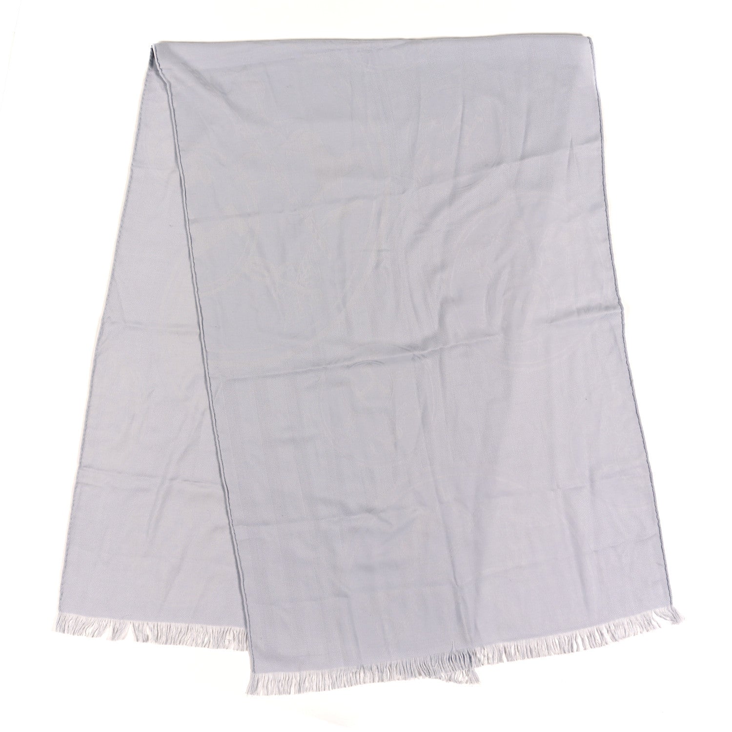 Hermes Cashmere Silk New Libris Stole Gris Nuage 2 of 3