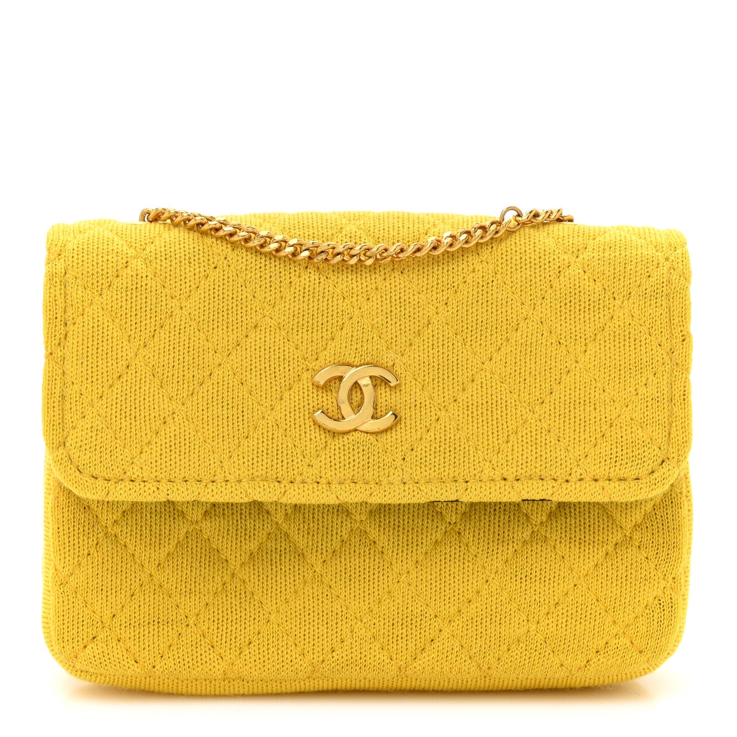 Jersey Quilted Micro Flap Yellow