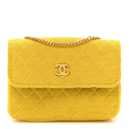 Chanel Jersey Quilted Micro Flap Yellow 1 of 11
