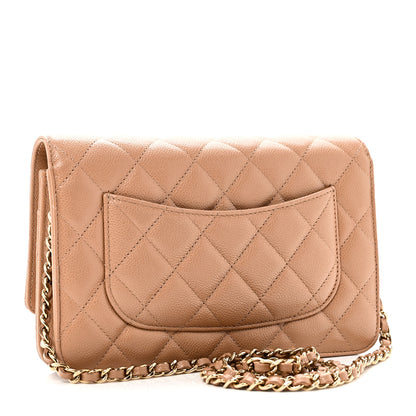 Chanel Caviar Quilted Wallet on Chain WOC Dark Beige 3 of 12