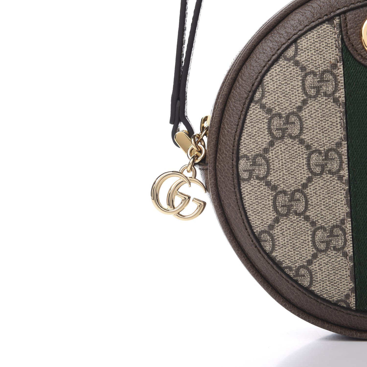 Gucci GG Supreme Monogram Web Ophidia Circle Wristlet Beige New Acero 9 of 10