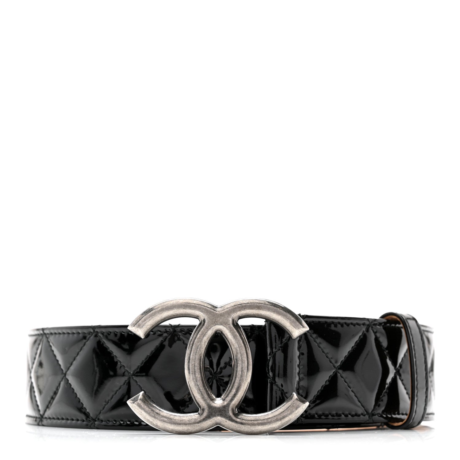 Chanel Patent Calfskin Quilted CC Belt 85 34 Black 1 of 9