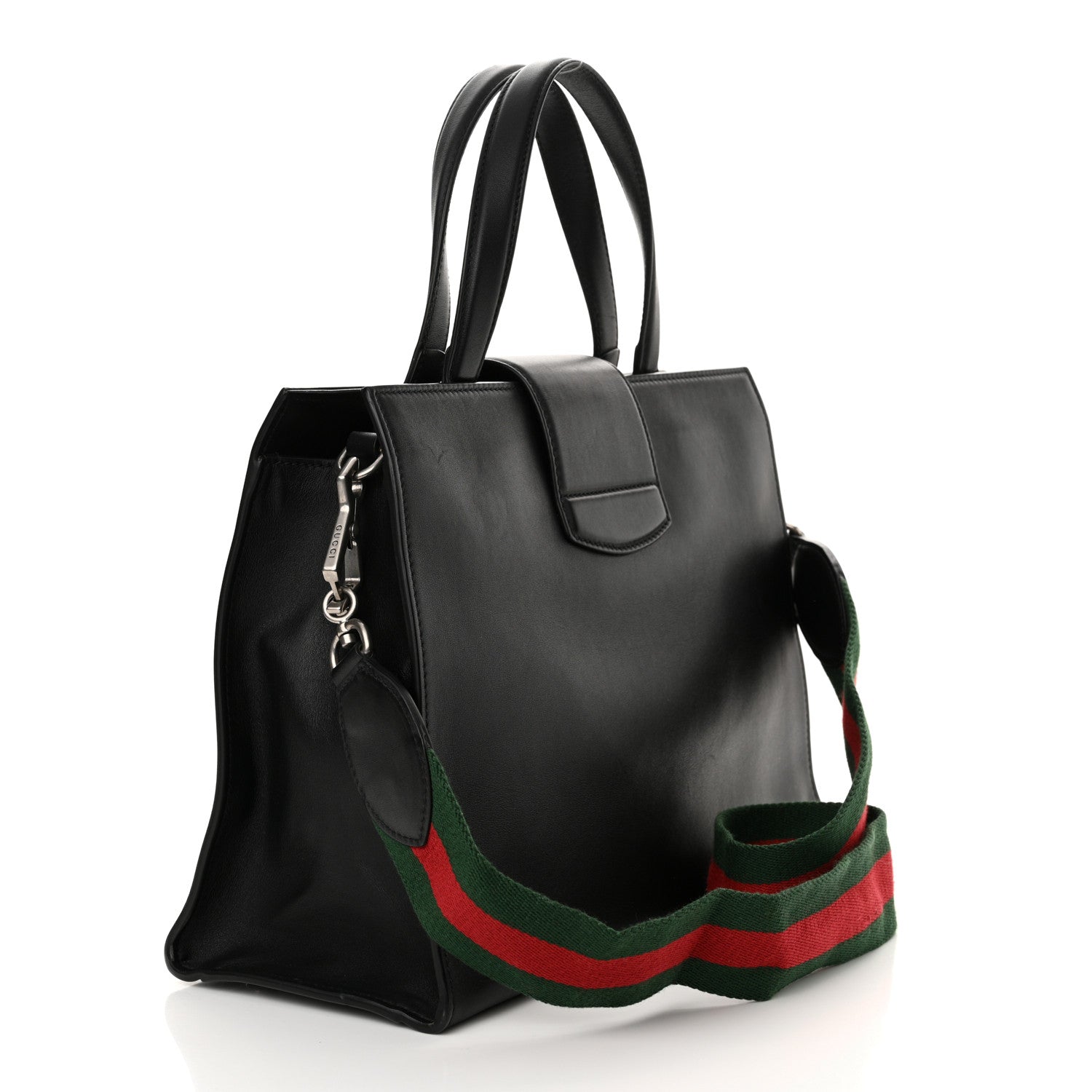 Gucci Calfskin Web Medium Dionysus Tote Bag Black 3 of 11