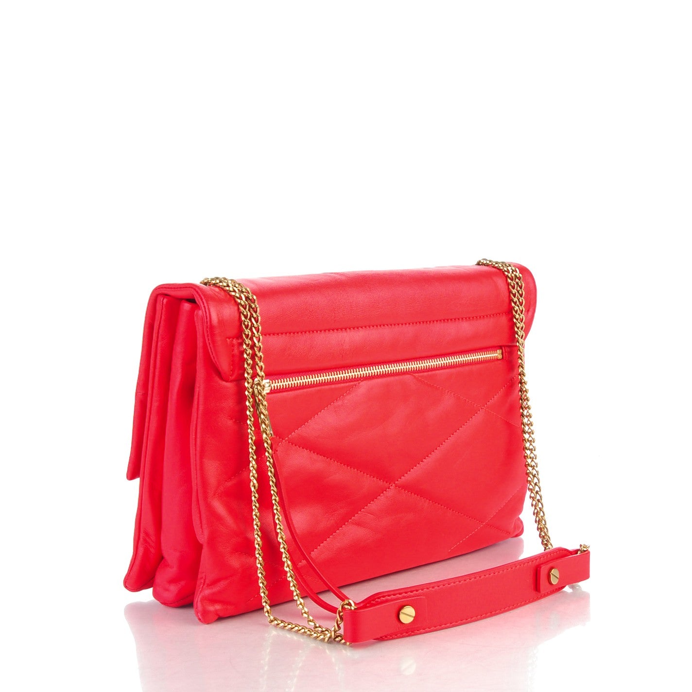 Lanvin Lambskin Quilted Medium Sugar Flap Shoulder Bag Framboise Raspberry 3 of 7