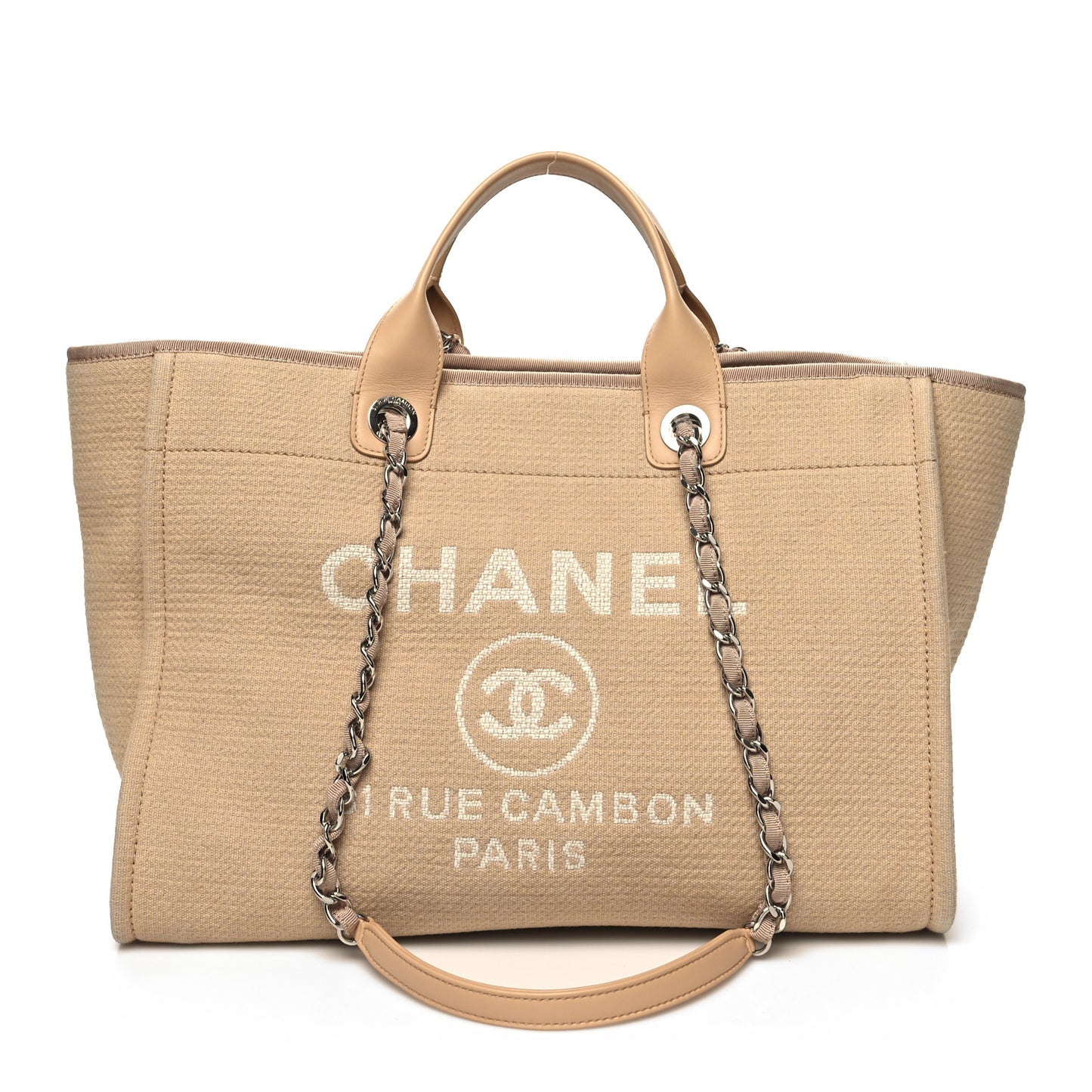 Mixed Fibers Medium Deauville Tote Beige