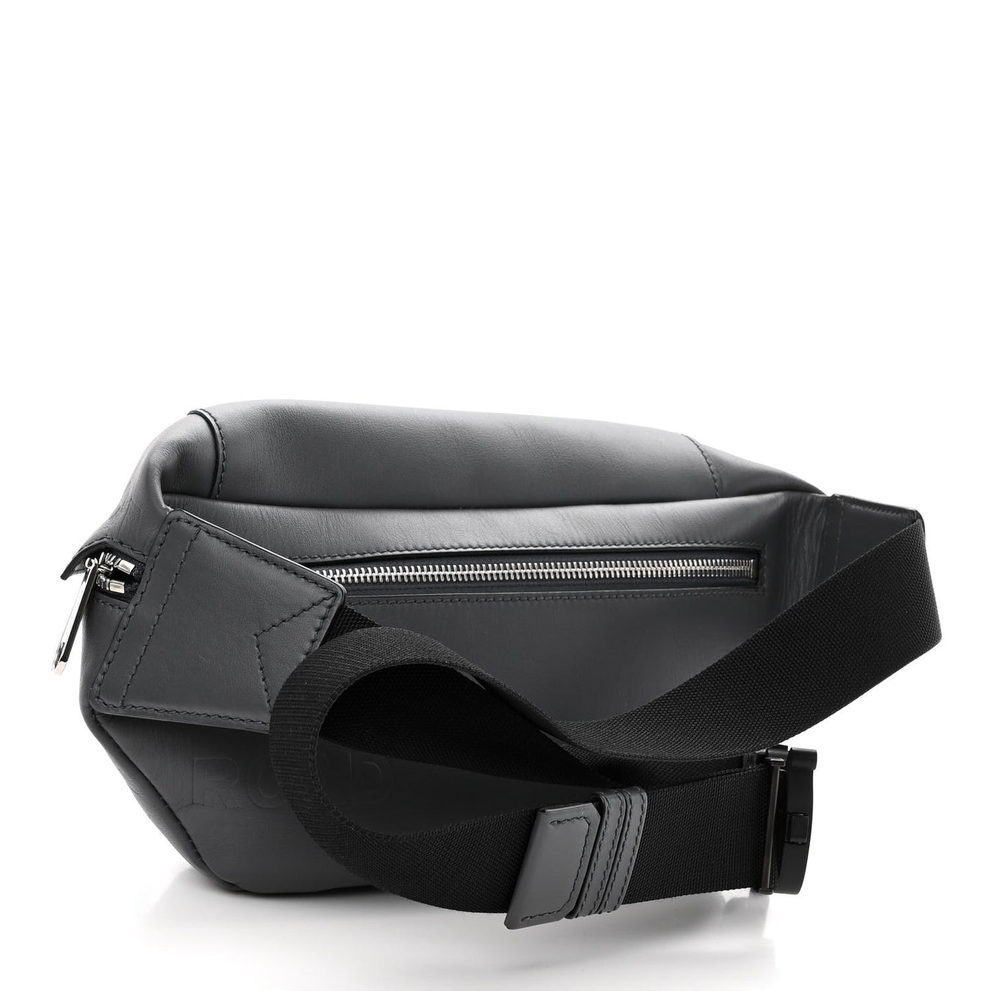 Calfskin Horseferry Print Medium Sonny Bum Bag Dark Ash Grey