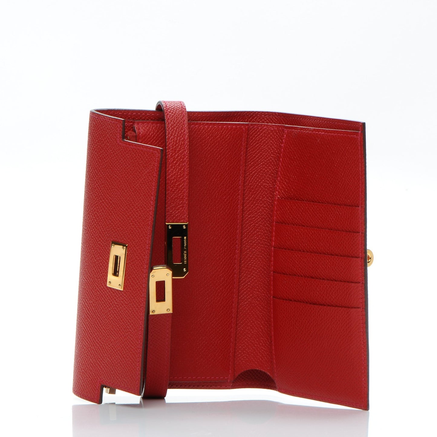 Epsom Kelly Medium Wallet Rouge Casaque