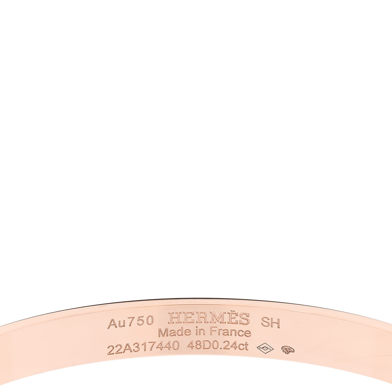 Hermes 18K Rose Gold Diamond PM Collier De Chien Bracelet SH 3 of 4