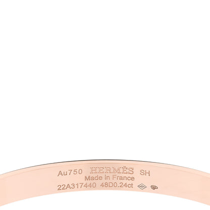 Hermes 18K Rose Gold Diamond PM Collier De Chien Bracelet SH 3 of 4