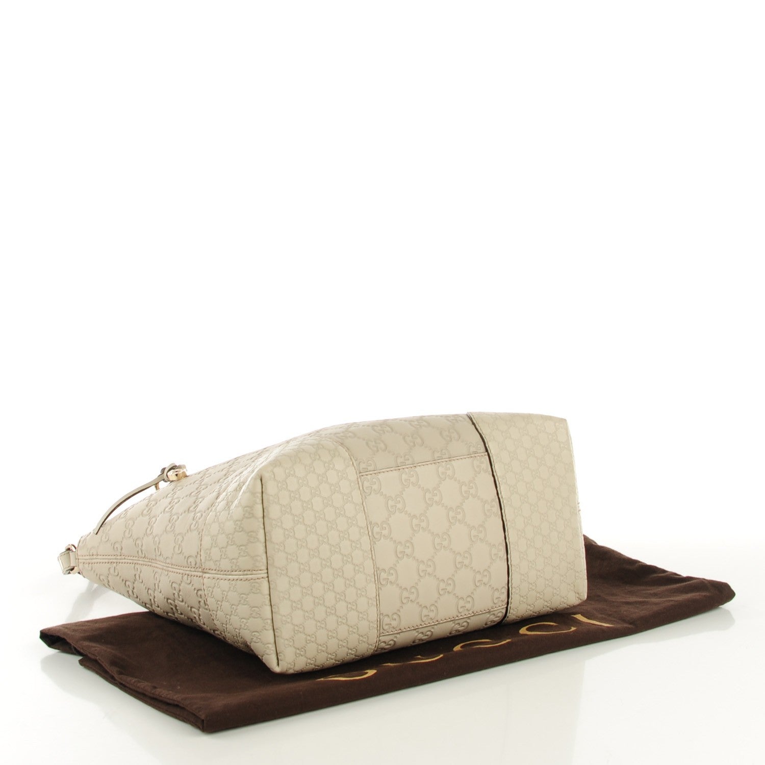 Gucci Guccissima Medium Bree Foldover Tote Mystic White 4 of 7