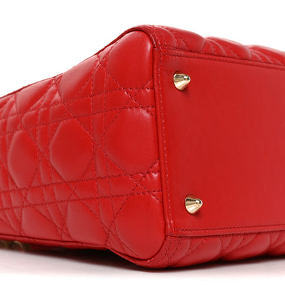 Christian Dior Lambskin Cannage Medium Lady Dior Red 8 of 9