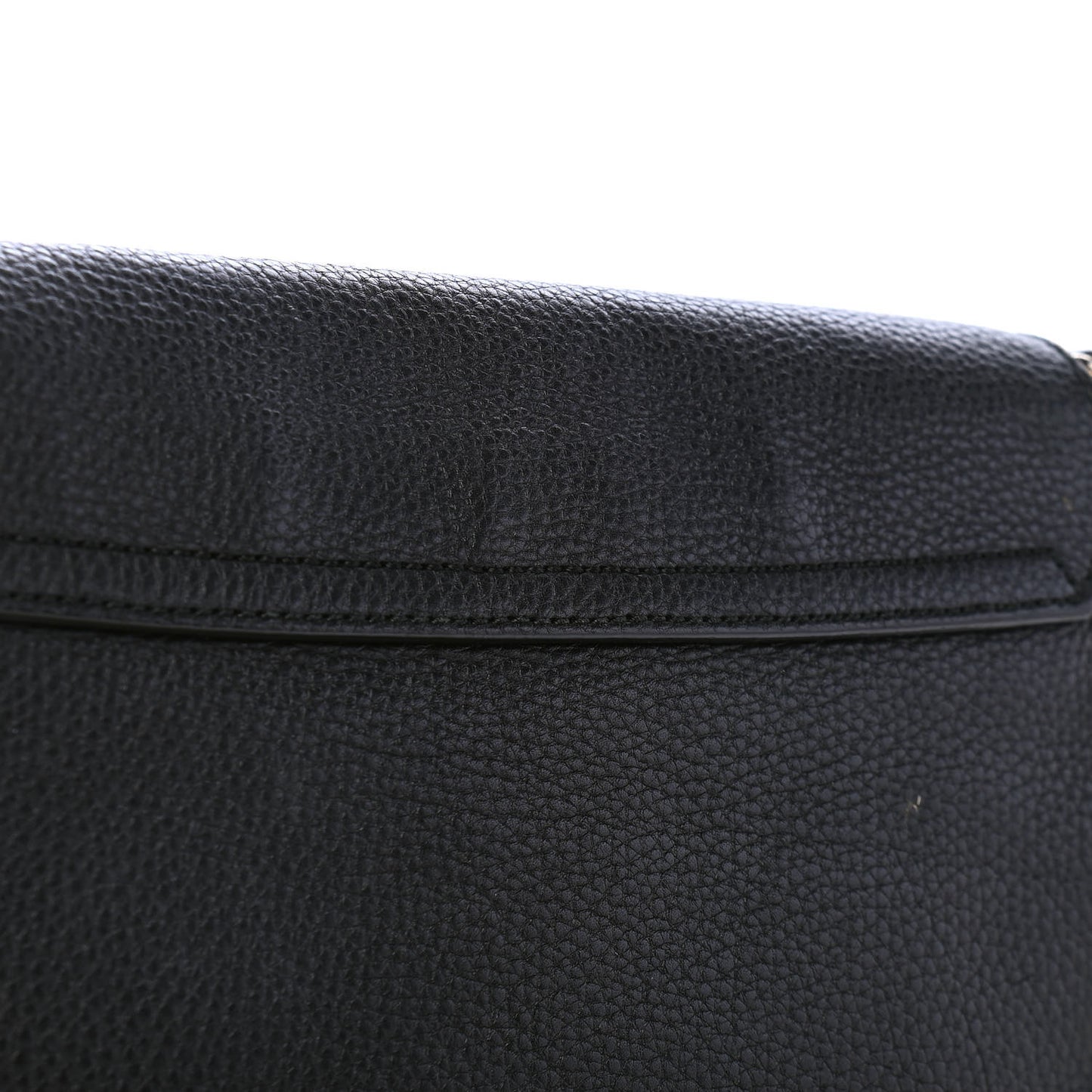 Pebbled Calfskin Medium Soho Flap Crossbody Black