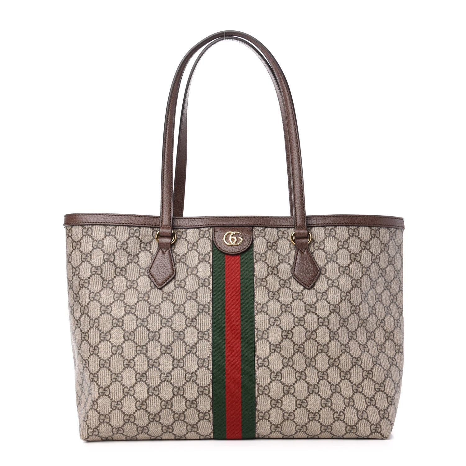Gucci GG Supreme Monogram Medium Ophidia Shopping Tote Brown 1 of 11
