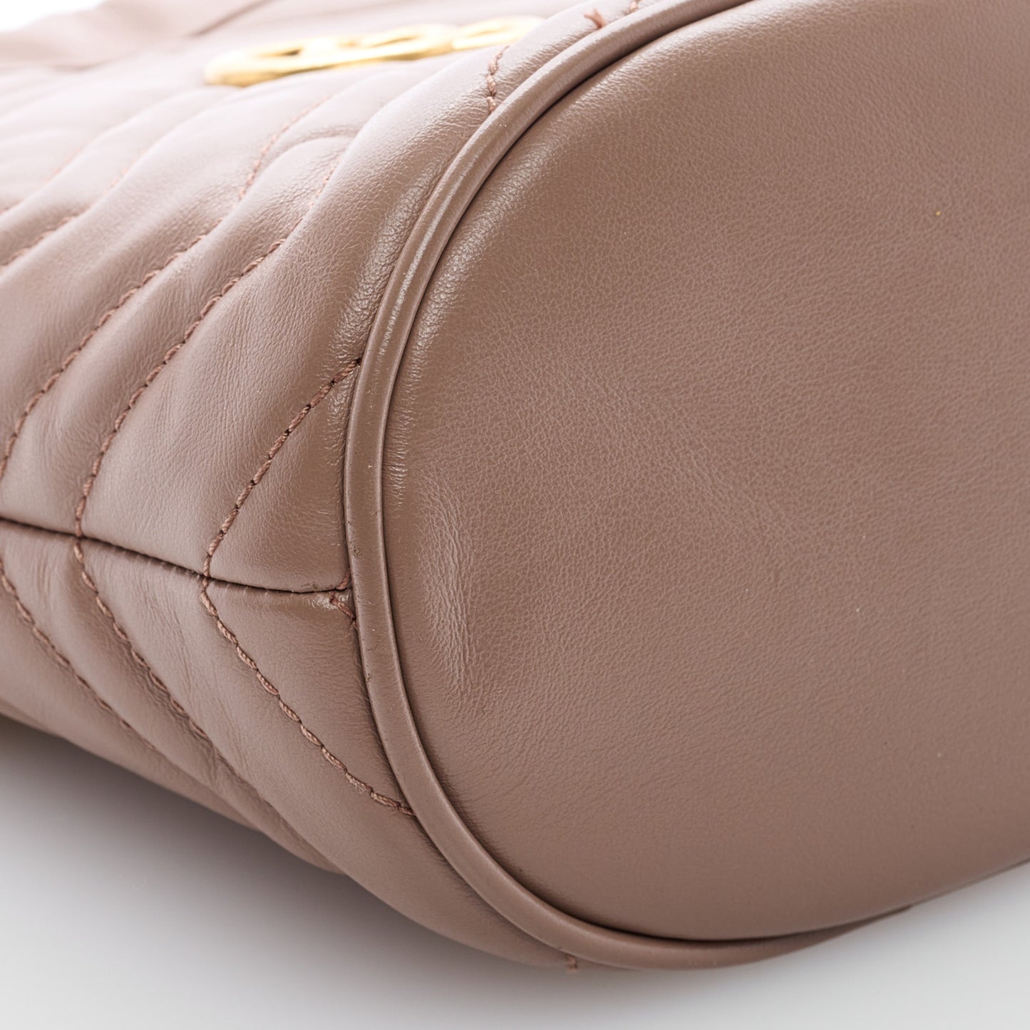 Calfskin Matelasse Mini GG Marmont 2.0 Bucket Bag Porcelain Rose