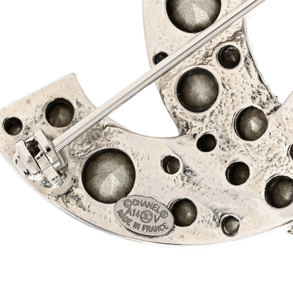 Chanel Crystal Large CC Brooch Silver 4 of 4