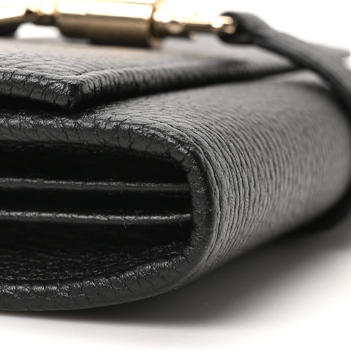 Gucci Pebbled Calfskin Jackie 1961 Chain Wallet Black 8 of 10