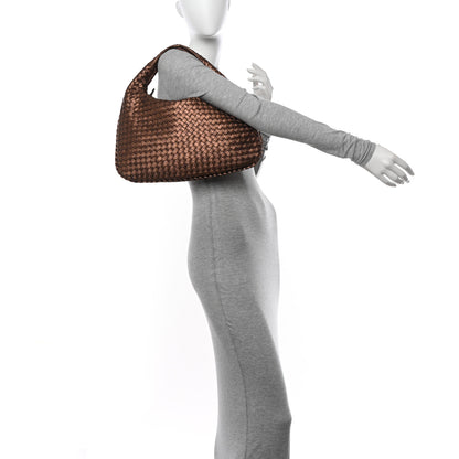 Bottega Veneta Metallic Nappa Intrecciato Medium Veneta Hobo Copper 2 of 10