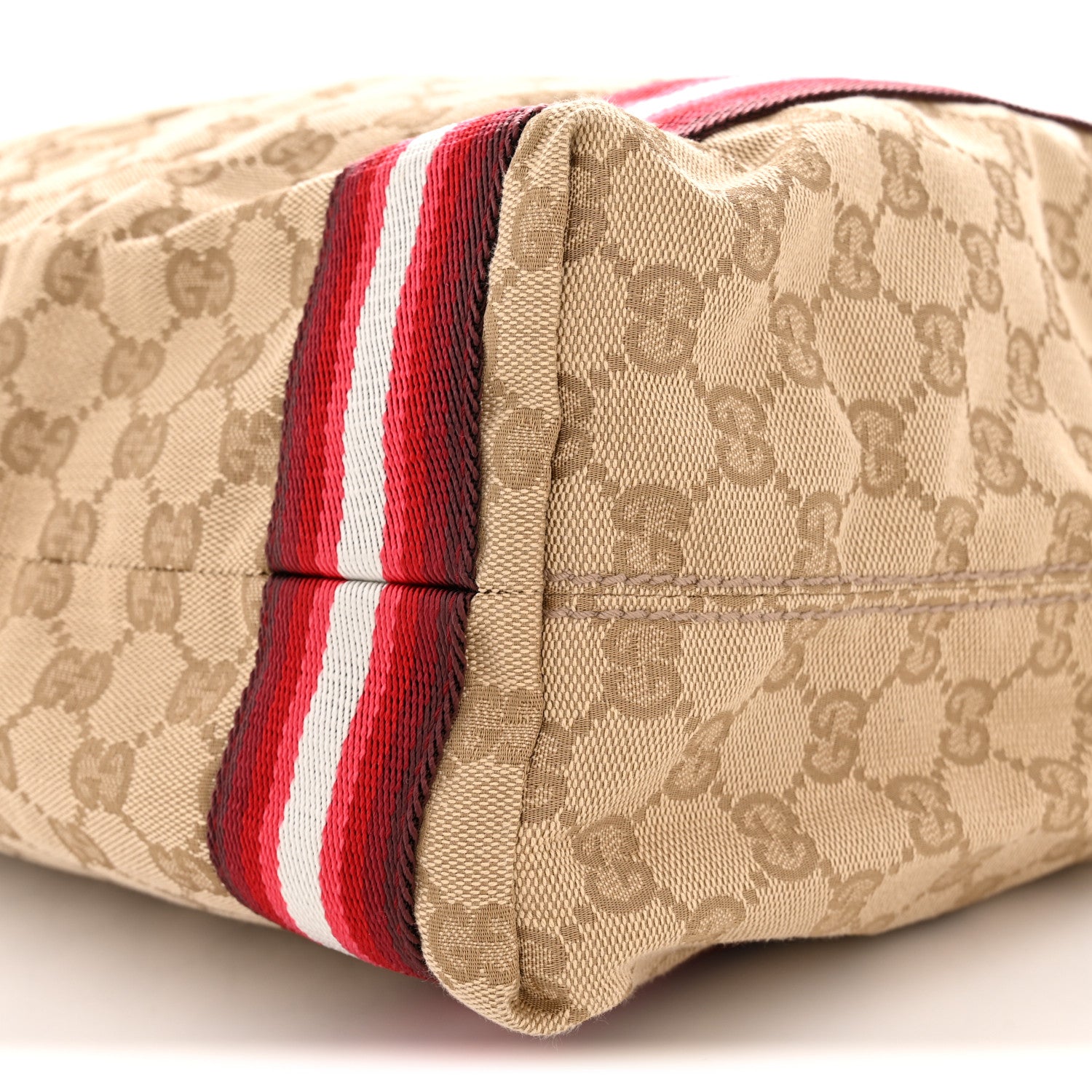 Gucci GG Monogram Medium Web Handle Vertical Tote Red 10 of 10