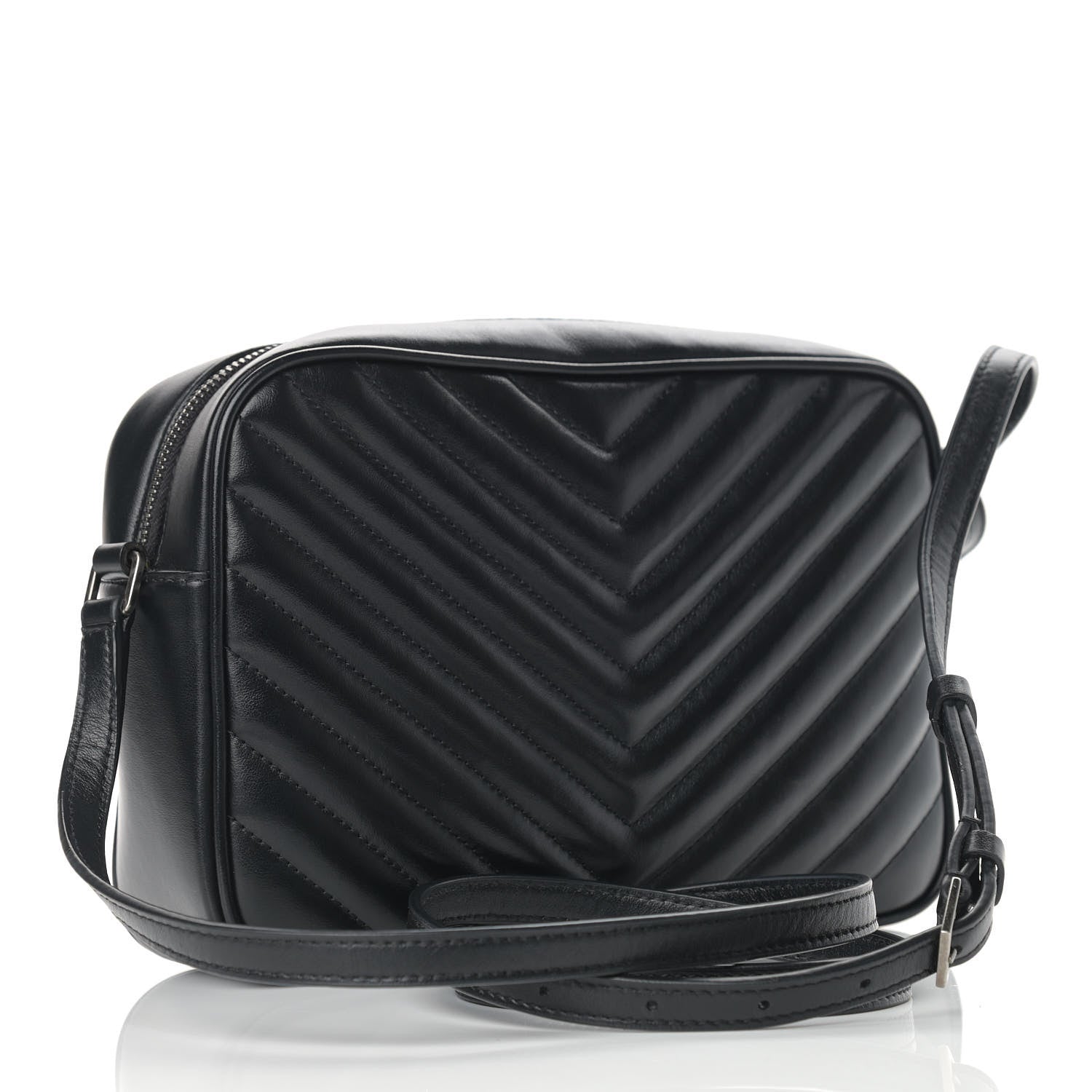 Saint Laurent Calfskin Matelasse Monogram Lou Camera Bag Black 3 of 9